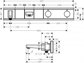 Змішувач з термостатом для ванни для 2 споживачів Hansgrohe колекція RainSelect чорний 15359600