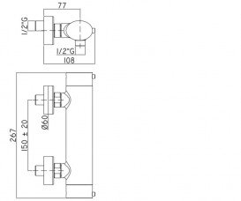 Змішувач з термостатом двухвентельний для душа Paffoni Berry хром BRQ 168 CR