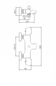 Смеситель с термостатом двухвентильный GRB Winner для ванны с душем хром 44215440