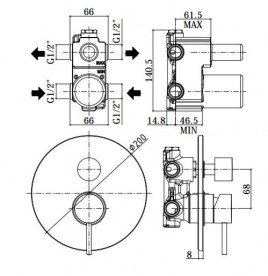 Змішувач прихований (вбудований) змішувач Paffoni Light хром LIG 019 CR