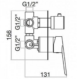 Змішувач прихованого монтажу Fiore Kevon одноважільний 3 споживача чорний матовий 81NN7501