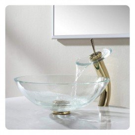 Змішувач водоспад для раковини Kraus Single золото KGW-1700G