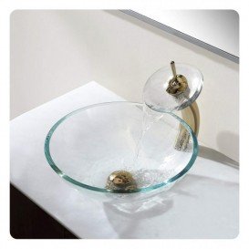 Змішувач водоспад для раковини Kraus Single золото KGW-1700G