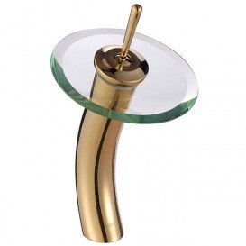 Змішувач водоспад для раковини Kraus Single золото KGW-1700G