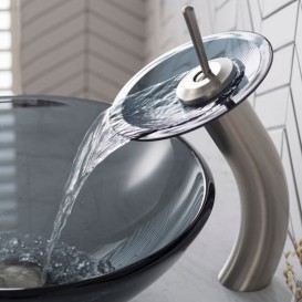 Смеситель водопад для раковины Kraus Single сатин KGW-1700SN