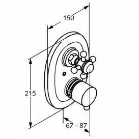 Змішувач вбудовується для душа Kludi Adlon змішувач з термостатом хром 5172005G5