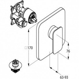 Змішувач вбудовується для душа Kludi E2 змішувач хром 496550575