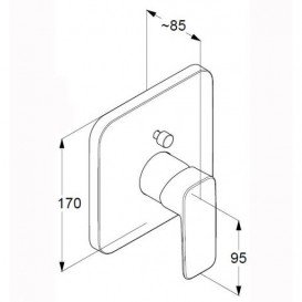 Смеситель встраиваемый для душа Kludi Pure&Style однорычажный хром 406570575