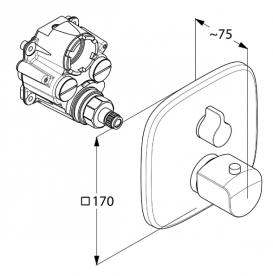 Смеситель встраиваемый для душа Kludi Ameo однорычажный хром 418350575
