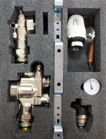 Смесительный узел для теплого пола Tervix Pro Line 1'' без насоса с термоголовкой 521211