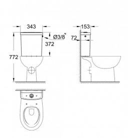 Бачок для унітазу Grohe Bau Ceramic альпін-білий 39428000