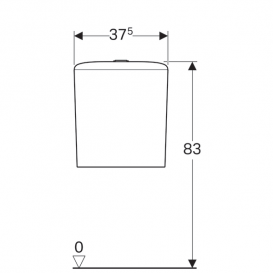 Смывной бачок наружного монтажа Geberit iCon Square двойной смыв санфарфор белый 228950000