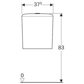 Змивний бачок зовнішнього монтажу Geberit iCon поличного типу подвійний змив санфарфор білий 500.409.01.1