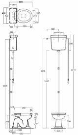 Смывной бачок Simas Londra высокий фаянс белый LO 902