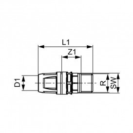 Соединение прямое Tece TECElogo с ниппелем 16хR 1/2 латунь 8610102