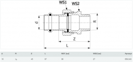 З'єднувальний елемент різьбовий роз'ємний Viega Prestabo 1165 15хR1 / 2 нелегована сталь 559243