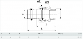 З'єднувальний елемент різьбовий роз'ємний Viega Prestabo 1165 42хR1 1/2 нелегована сталь 559281
