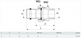 З'єднувальний елемент різьбовий роз'ємний Viega Prestabo 1165 54хR2 нелегована сталь 559298