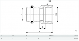 З'єднувальний елемент Viega Prestabo 1112 28хRp1 нелегована сталь 559120