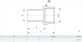 З'єднувальний елемент Viega Prestabo 1112.1 18хRp3/4 нелегированная сталь 559151