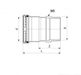 Соединительный элемент Viega Sanpress Inox G 0211XL с SC‑Contur 88,9хR3 нержавеющая сталь 632533