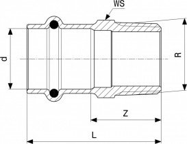 Поєднувальний елемент Viega SeaPress 0311 54хR2 сплав CuNiFe 90/10 453022