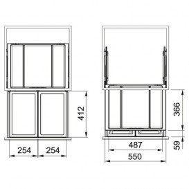 Сортер для відходів Franke FX 60 26-26 сірий 121.0557.764