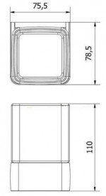 Стакан для зубных щеток Haceka Aline Mat Black подвесной белый/черный матовый 1196873