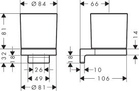 Стакан для зубных щеток Hansgrohe AddStoris S на держателе стекло/металл матовый черный 41769670