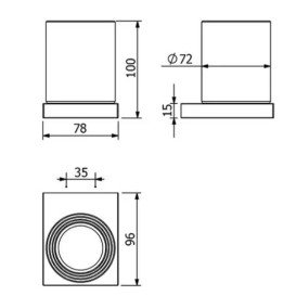 Стакан для зубных щеток Kludi Vela C с держателем брашированное золото PVD 31975N0