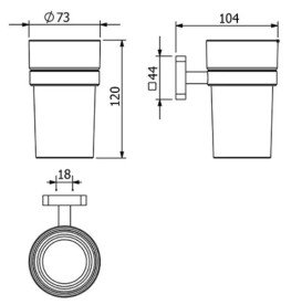 Стакан для зубных щеток Kludi Vela S с держателем брашированная бронза PVD 25975N1