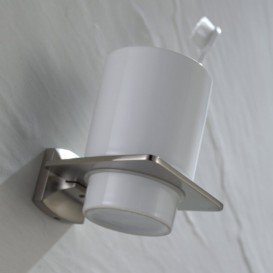 Стакан для зубних щіток Kraus Fortis з настінним тримачем кераміка / латунь сатин KEA-13304BN