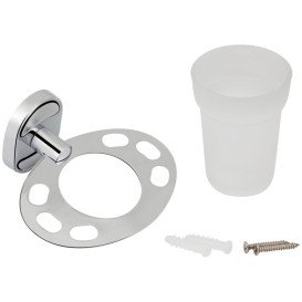 Склянка для зубних щіток Kroner KRM Elbe-ACG2906-1 з тримачем хром CV022862