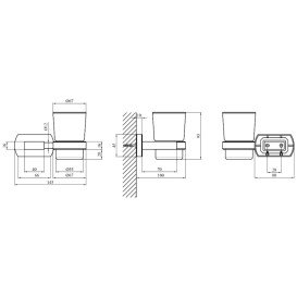 Склянка для зубних щіток Kroner KRP Graz-C95602 з тримачем хром CV024731