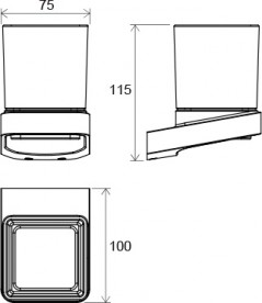 Стакан для зубних щіток Ravak 10 ° TD 210 з власником хромована латунь матове скло X07P321