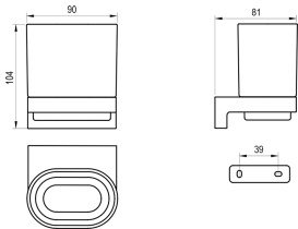 Стакан для зубных щеток Ravak Chrome II CR II 210 с держателем черный матовый X07P1377