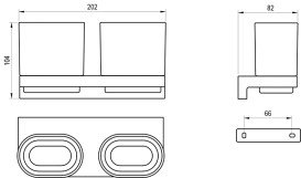 Стакан для зубных щеток Ravak Chrome II CR II 220 двойной с держателем хром глянцевый X07P1365