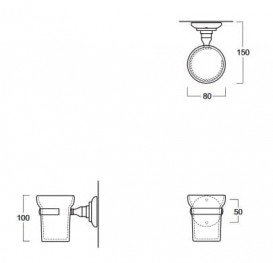 Стакан для зубных щеток Simas Accessori белый/хром 260203