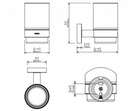 Стакан для зубных щеток Sonia Astral подвесной латунь/стекло хром 181339