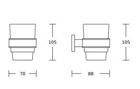 Стакан для зубных щеток VBI Jupiter с держателем черный VBI-040604BL