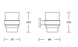 Стакан для зубных щеток VBI Jupiter с держателем никель VBI-040604NI