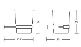 Склянка для зубних щіток VBI Neptune з тримачем хром VBI-040504CH