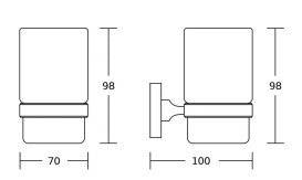 Стакан для зубных щеток VBI Saturn с держателем хром VBI-040304CH