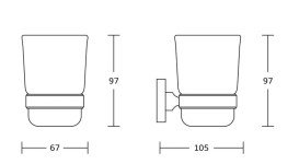 Склянка для зубних щіток VBI Uranus з тримачем чорний VBI-040404BL