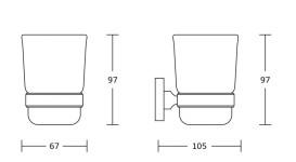 Склянка для зубних щіток VBI Uranus з тримачем хром VBI-040404CH