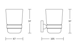 Склянка для зубних щіток VBI Uranus з держателем золото VBI-040404GL