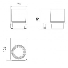 Стакан для зубных щеток Volle De La Noche подвесной черный матовый 10-40-0020-black