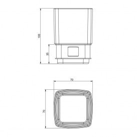 Стакан для зубных щеток Volle Teo матовое стекло с мягким кольцом 15-88-111