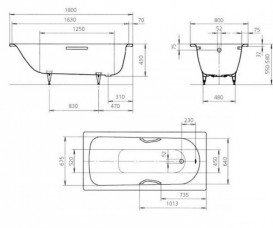 Сталева ванна Kaldewei Saniform Plus Star 180X80 см mod 337 білий 133700010001