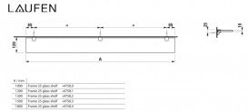 Стеклянная полка Laufen Frame 25 180х12 см прозрачное стекло/черный матовый H4475909004501